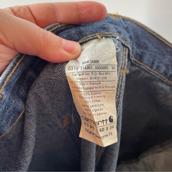 Carhartt Original Dungaree Fit Jeans Size 40x34 - Picture 4 of 4